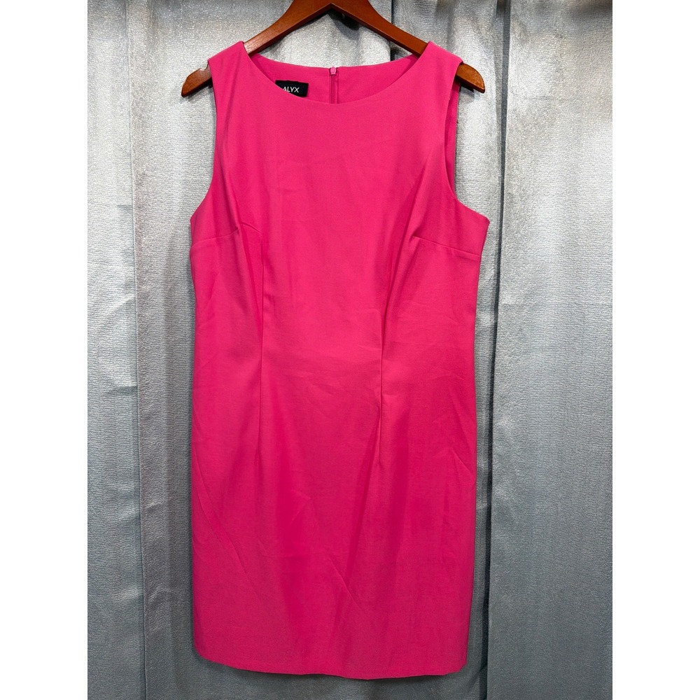 ALYX Womens Fuchsia Pink Sleeveless Sheath Dress Size 14 Crew Neck 0306J21 NEW